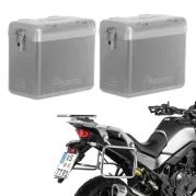 ZEGA Mundo système de coffre aluminium pour Honda XL750 Transalp   Contenance 45/45, Couleur du porte-bagages Argent, Couleur Alu Natural