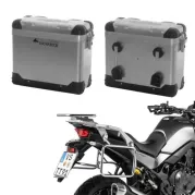 ZEGA Pro système de coffre pour Honda XL750 Transalp Contenance 31/31, Couleur du porte-bagages Argent, Couleur Alu Natural