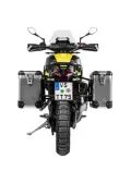 ZEGA Pro système de coffre en aluminium pour Aprilia Tuareg 660 Contenance 31/38, Couleur du porte-bagages Noir, Couleur Alu Natural