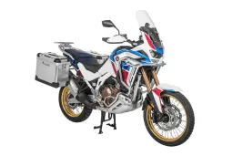 ZEGA Pro système de coffre pour Honda CRF1100L Africa Twin (2022-) / Adventure Sports 31/38 litres avec support en acier inoxydable           Contenance 38/45, Couleur du porte-bagages Argent, Couleur And-S