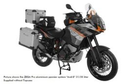 ZEGA Pro système de coffre en pour KTM 1050 Adventure/ 1090 Adventure/ 1290 Super Adventure/1190 Adventure/ 1190 Adventure R  Contenance 31/38, Couleur du porte-bagages Noir, Couleur And-S