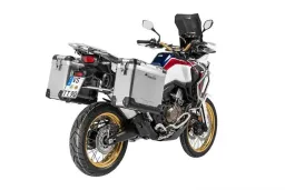 ZEGA Pro système de coffre en aluminium pour Honda CRF1000L Africa Twin (2018-) / CRF1000L Adventure Sports Contenance 31/38, Couleur du porte-bagages Noir, Couleur Alu Natural