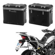 ZEGA Pro système de coffre pour Honda XL750 Transalp      Contenance 38/38, Couleur du porte-bagages Argent, Couleur And-Black