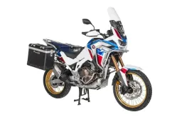 ZEGA Pro système de coffre pour Honda CRF1100L Africa Twin (2022-) / Adventure Sports 31/38 litres avec support en acier inoxydable          Contenance 38/45, Couleur du porte-bagages Argent, Couleur Alu Natural