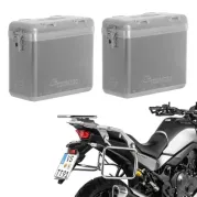 ZEGA Mundo système de coffre aluminium pour Honda XL750 Transalp Contenance 31/31, Couleur du porte-bagages Argent, Couleur Alu Natural