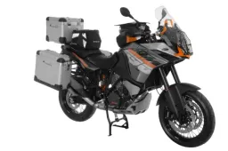 ZEGA Pro système de coffre en pour KTM 1050 Adventure/ 1090 Adventure/ 1290 Super Adventure/1190 Adventure/ 1190 Adventure R       Contenance 38/45, Couleur du porte-bagages Noir, Couleur Alu Natural