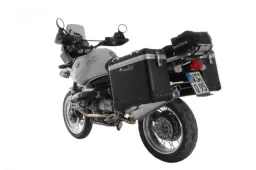 ZEGA Pro système de coffre aluminium "And-Black" 38/45 ltr. avec support acier inoxydable pour BMW R1150GS/ R1150GS Adventure/ R1100GS/ R850GS