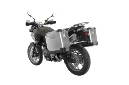 ZEGA Pro système de coffre aluminium pour BMW F800GS/ F700GS/ F650GS (Twin) Contenance 31/38, Couleur du porte-bagages Noir, Couleur Alu Natural