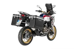 ZEGA Pro système de coffre en aluminium pour Honda CRF1000L Africa Twin (2018-) / CRF1000L Adventure Sports         Contenance 38/45, Couleur du porte-bagages Noir, Couleur And-Black